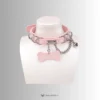 good girl collar in pink and silver hardware