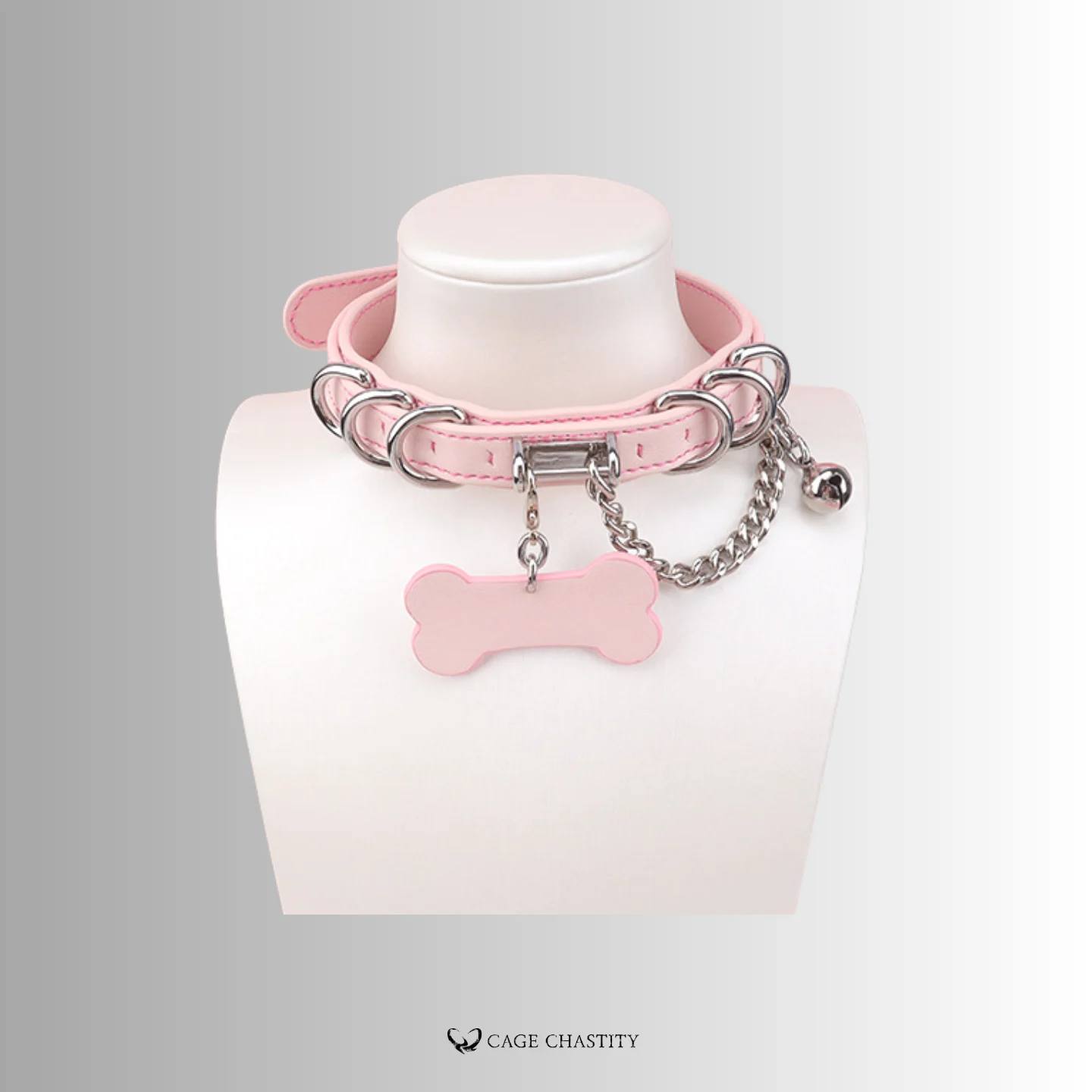 good girl collar in pink and silver hardware