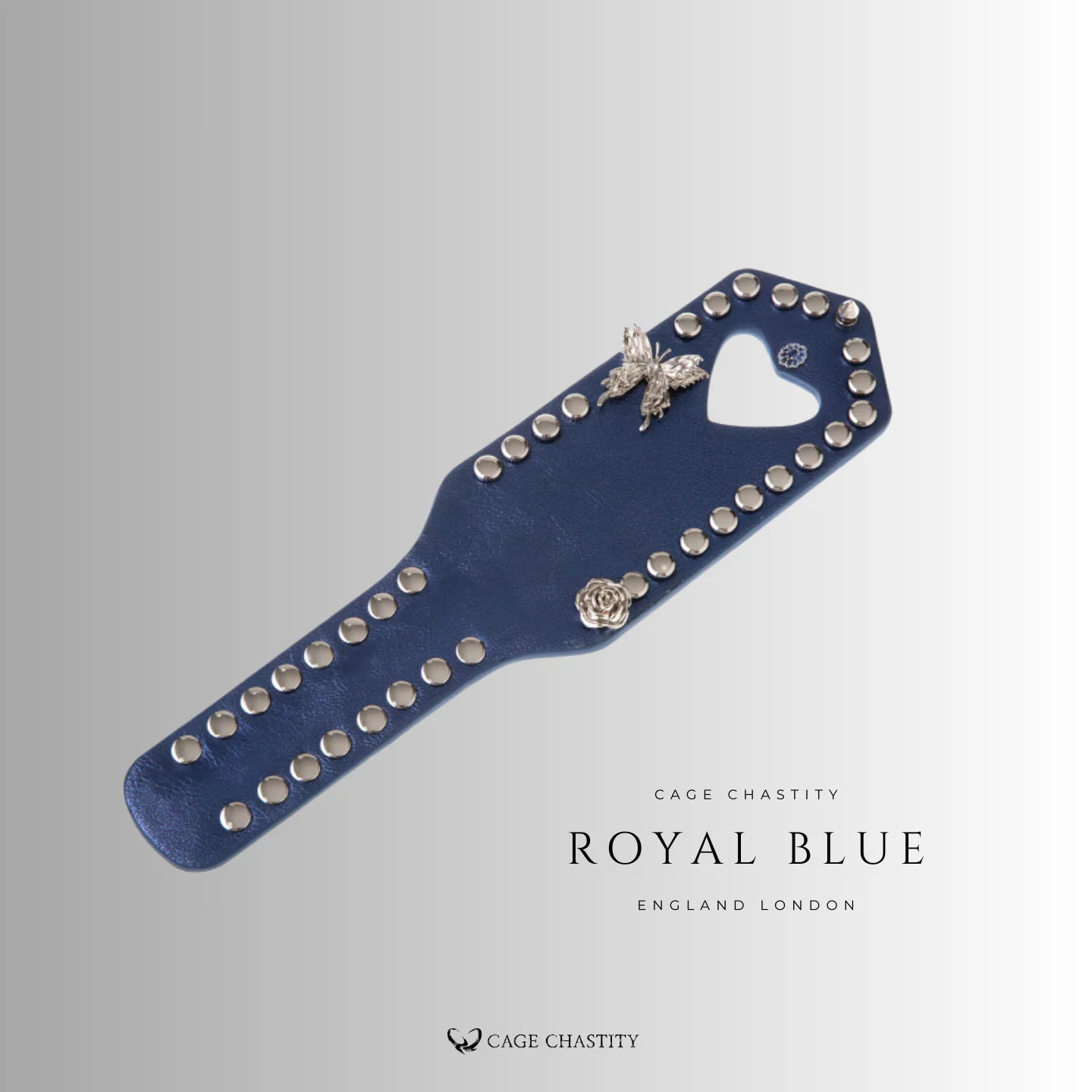 the royal blue leather paddle