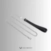 the silver matching leash