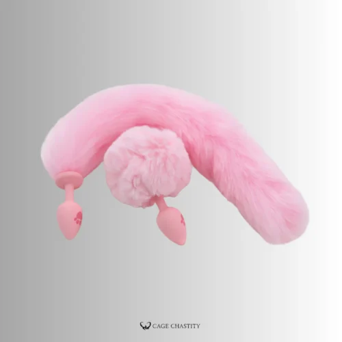 pink tail plug, with fluffy tail