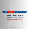 base layer with strap layer and letter plate