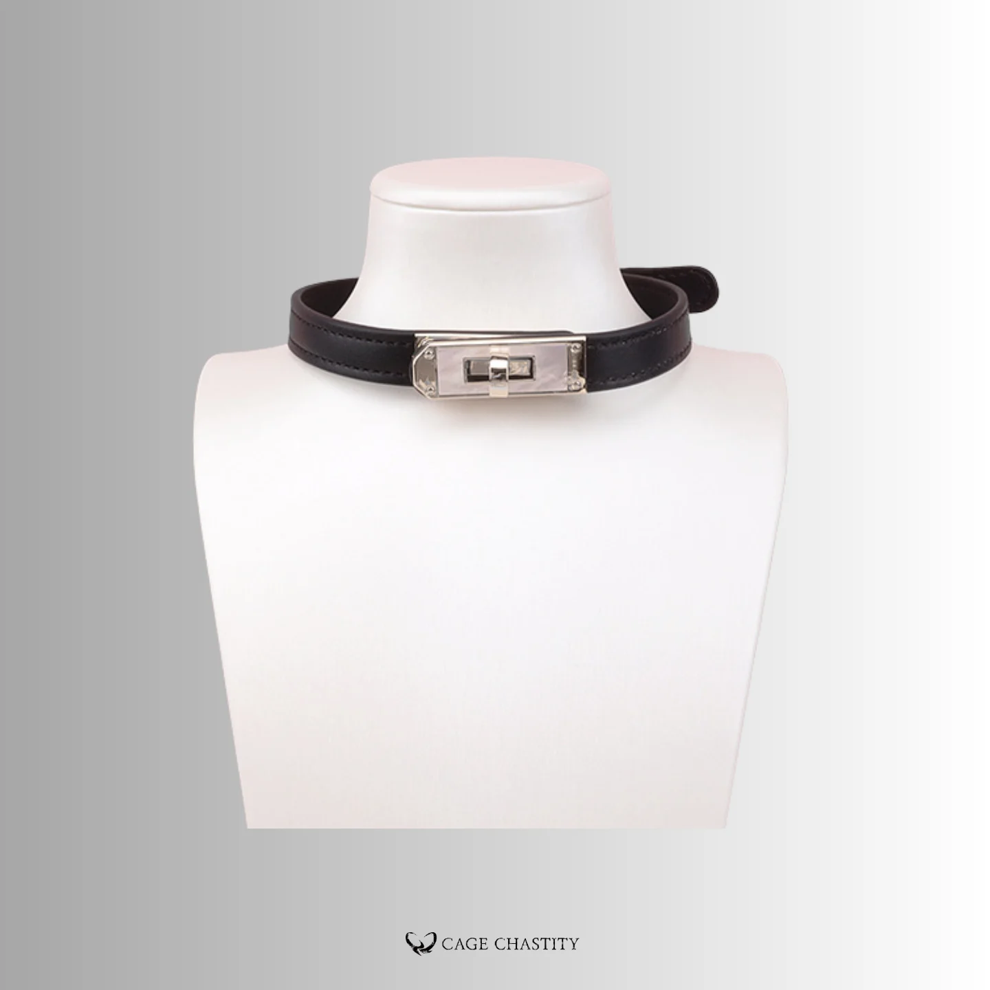 black collar with silver kelly lock