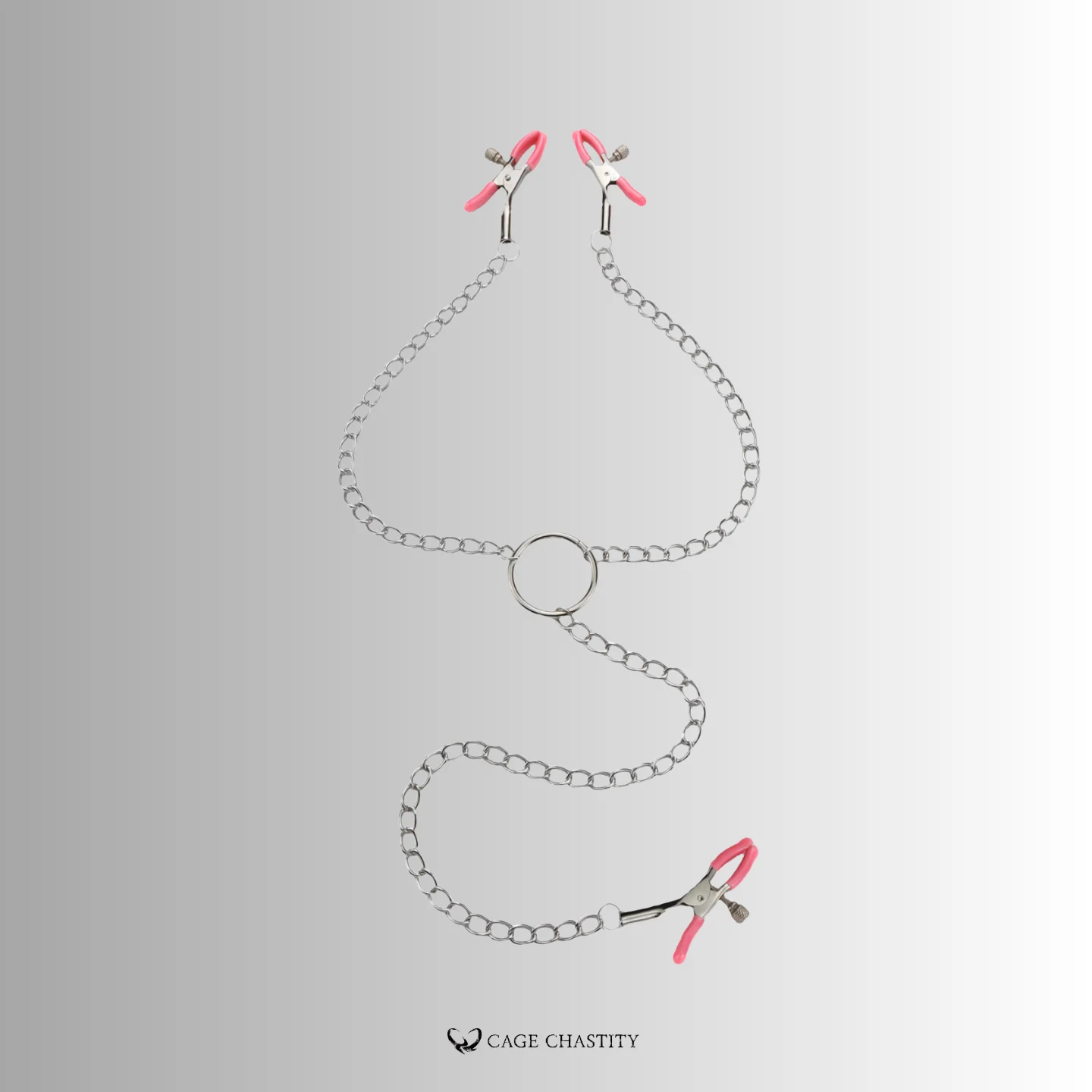 pink triple chain nipple clamp