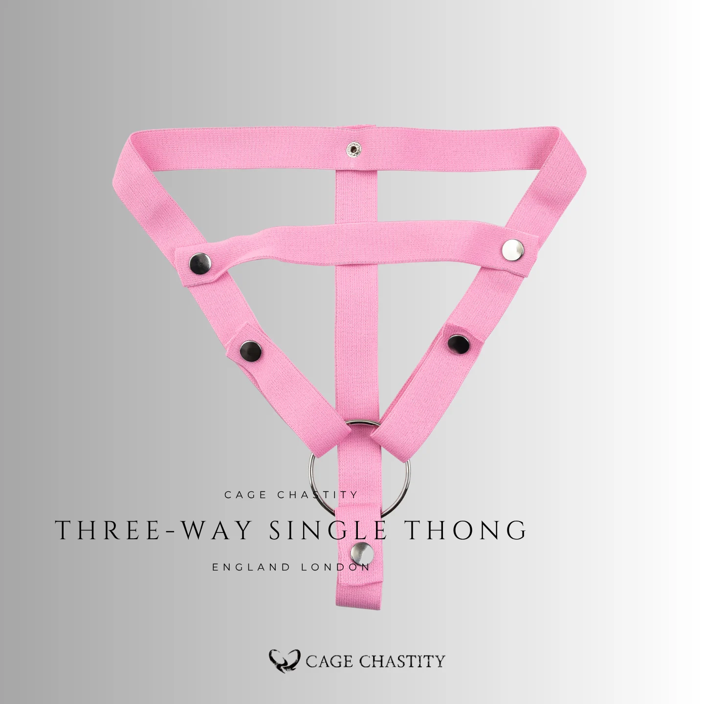 three way baby pink strap with single thong