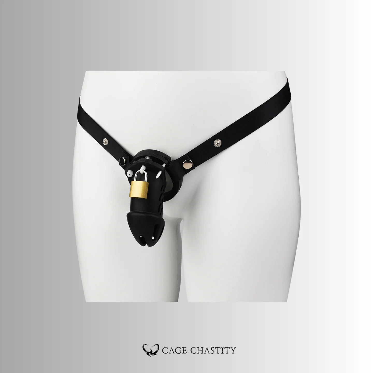 the front view of the black silicone cage