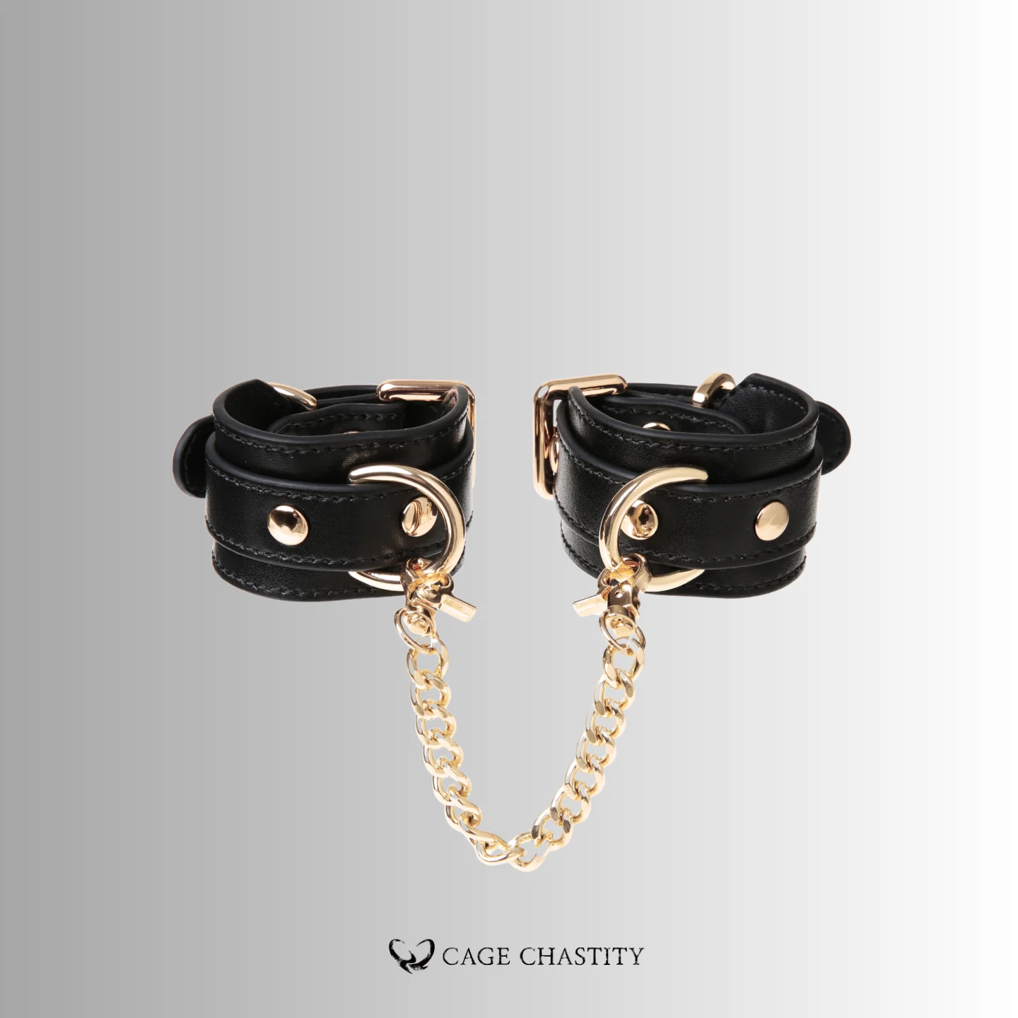 the cuffs with gold leash