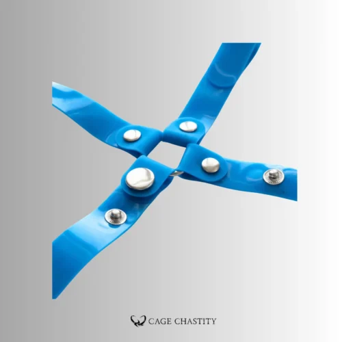 details of the blue silicone strap