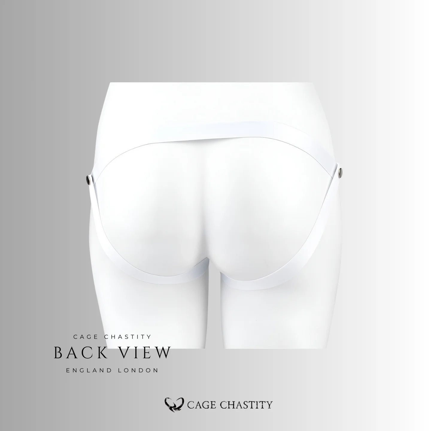 the back view of the white nylon strap