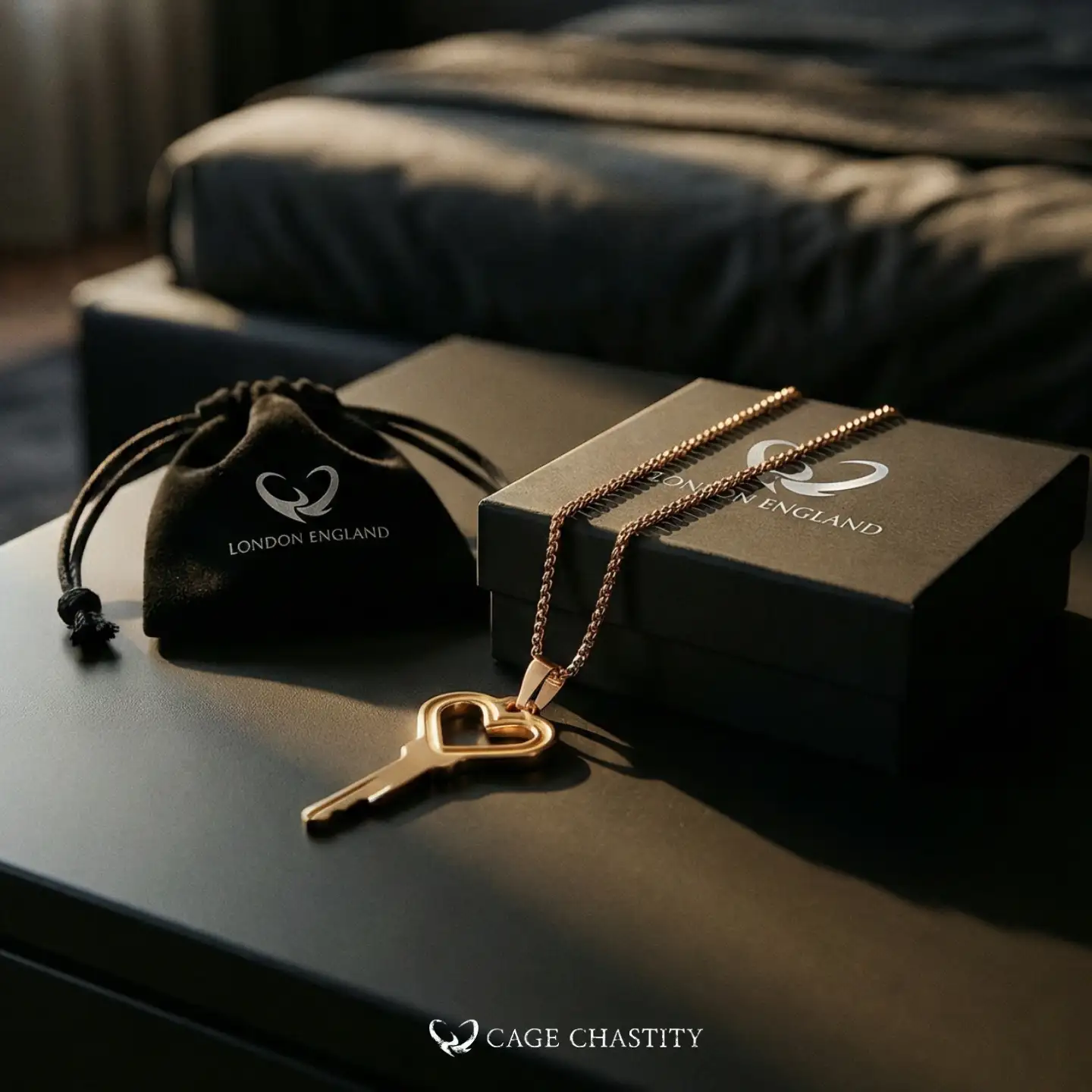 the key with chain on the head counter