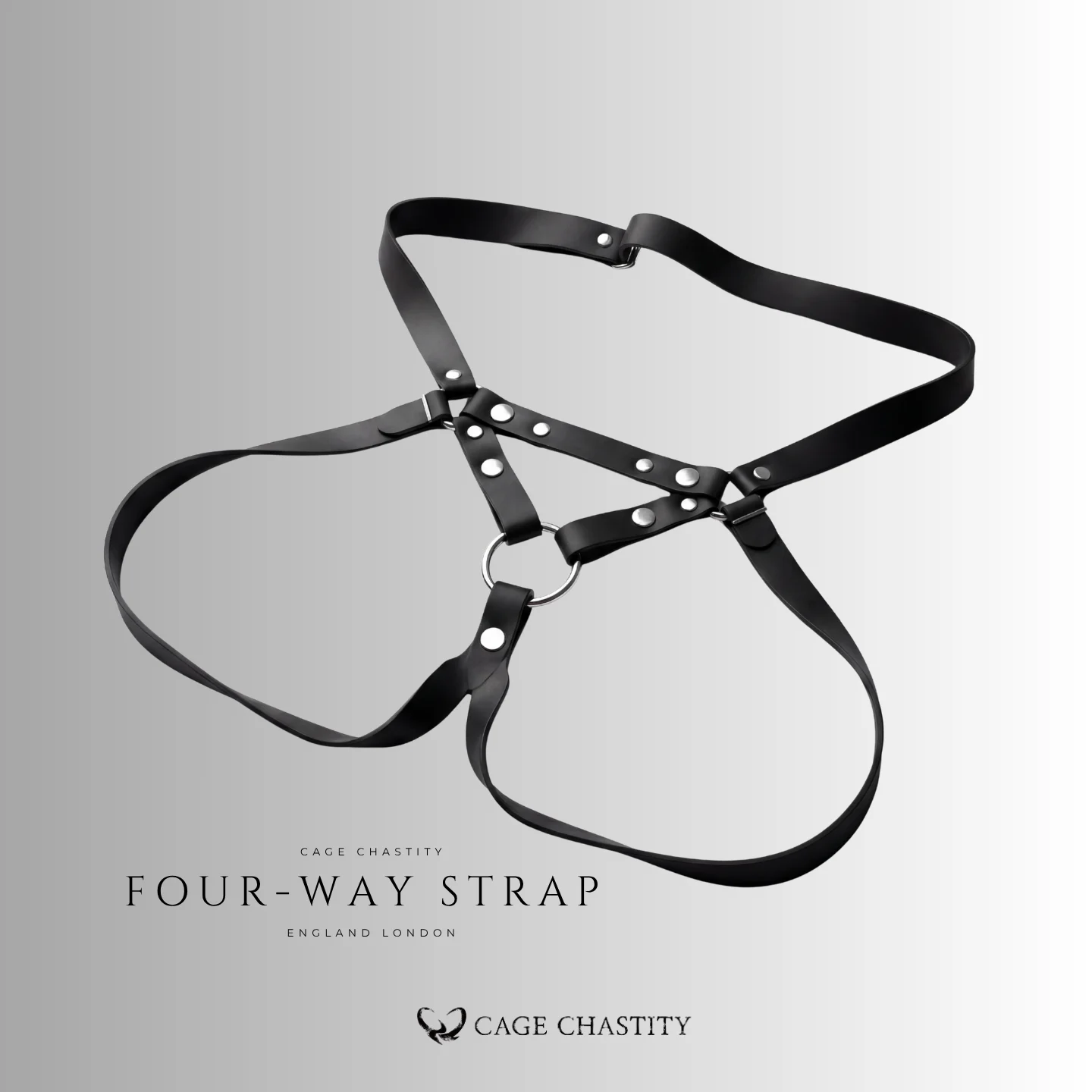 the black silicone four way strap