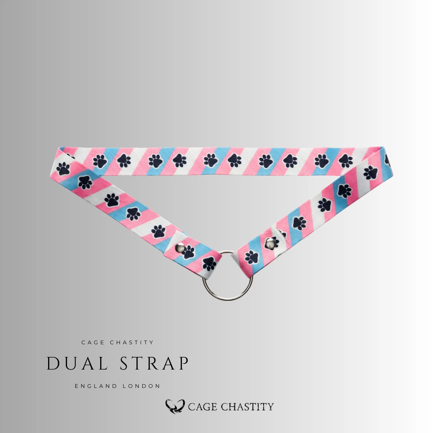 cute paw dual way strap, with paw marks on the band