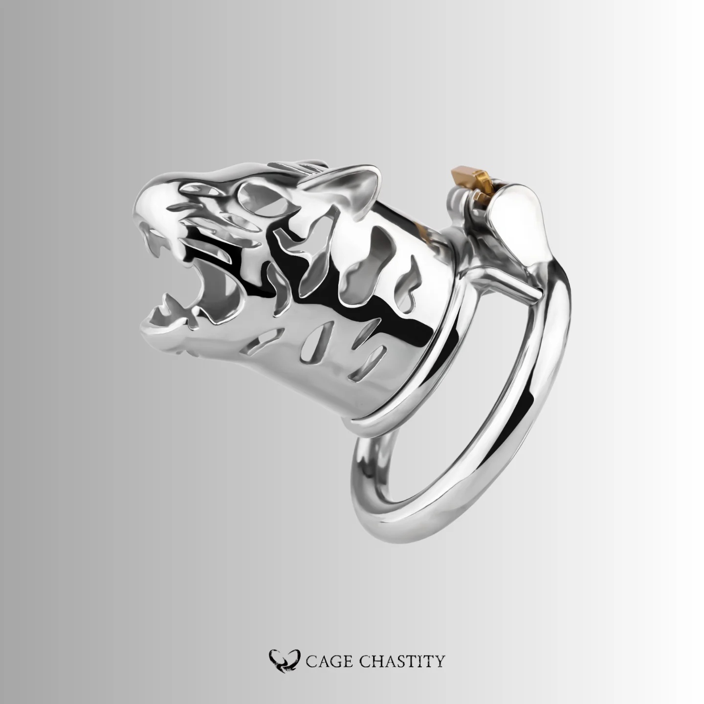 the front opening of the tiger cage, with hollow desing on the side