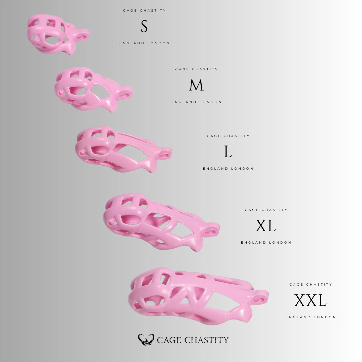 five different size from s to xxl