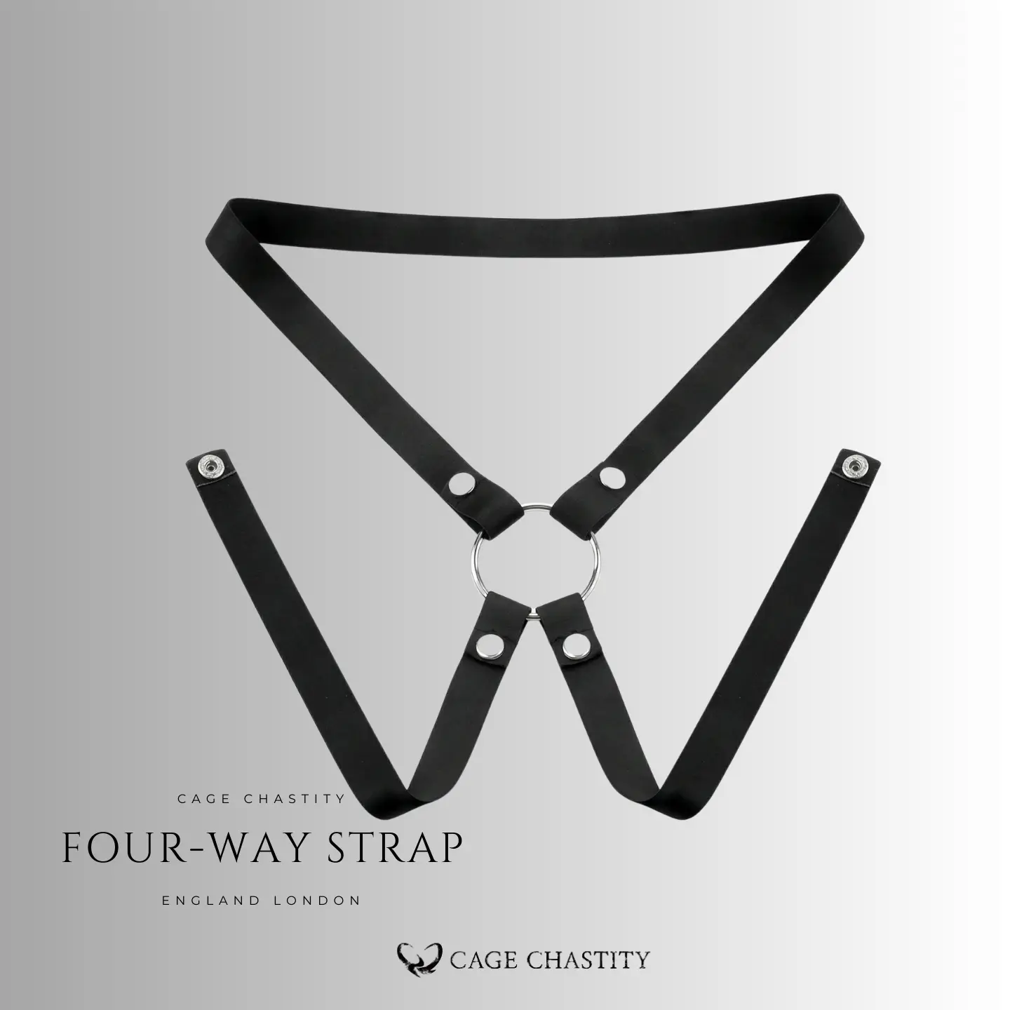 black standard four way strap