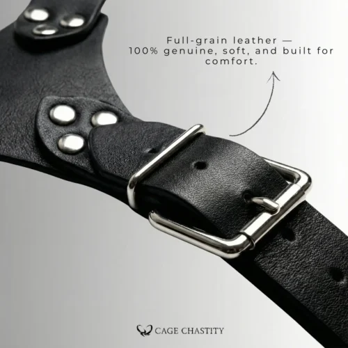 the leather is full-grain, soft and comfy