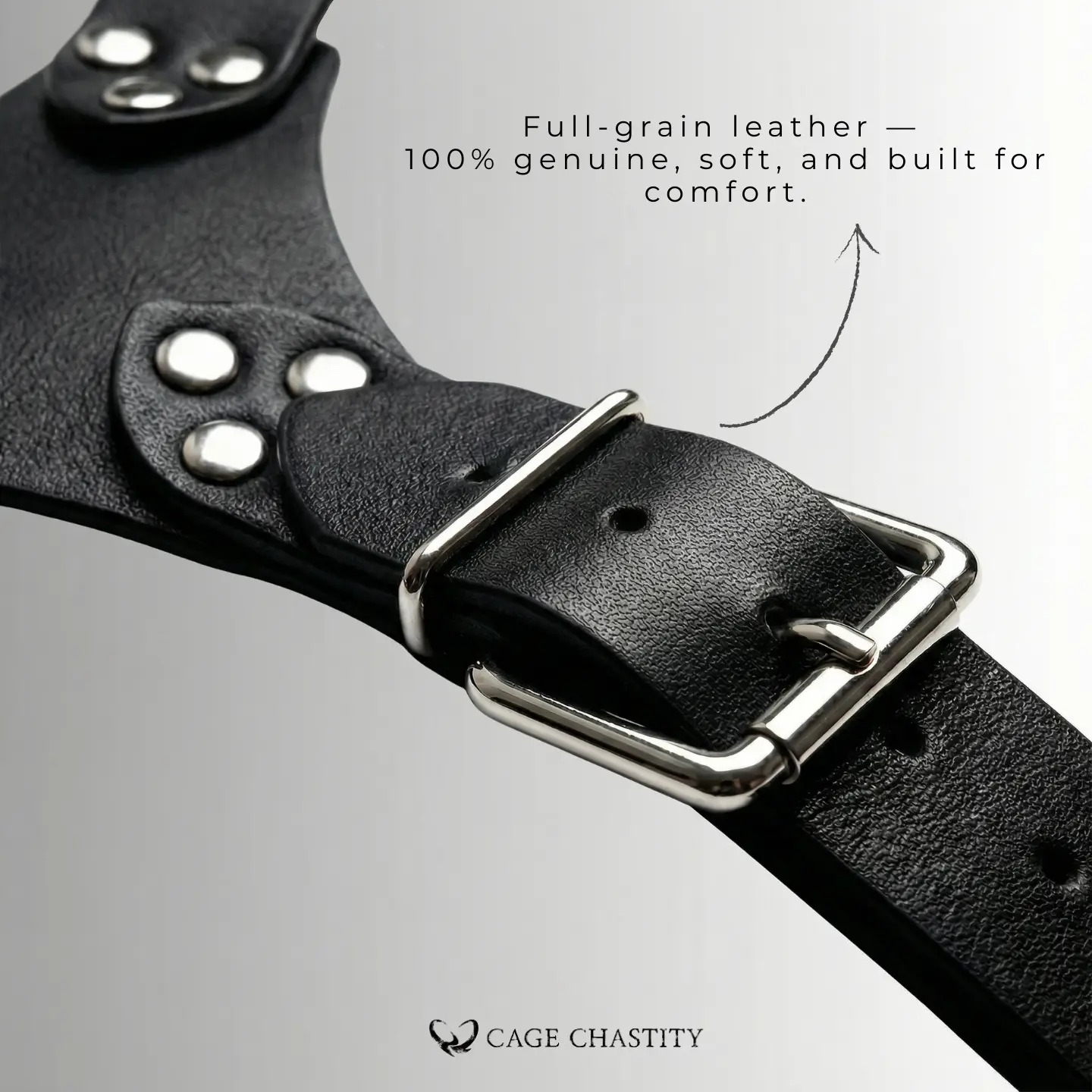 the leather is full-grain, soft and comfy