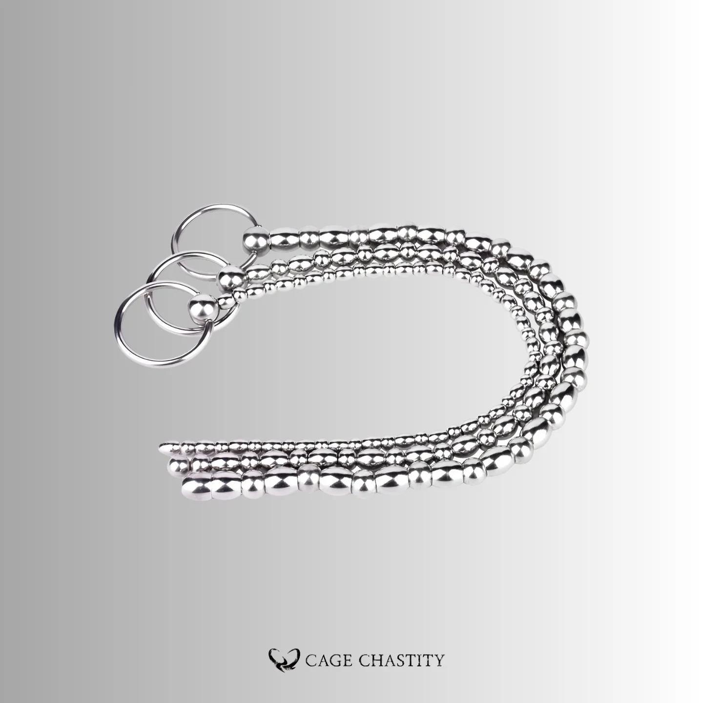 Stainless Steel Bead Rod with Pull Ring – S / M / L