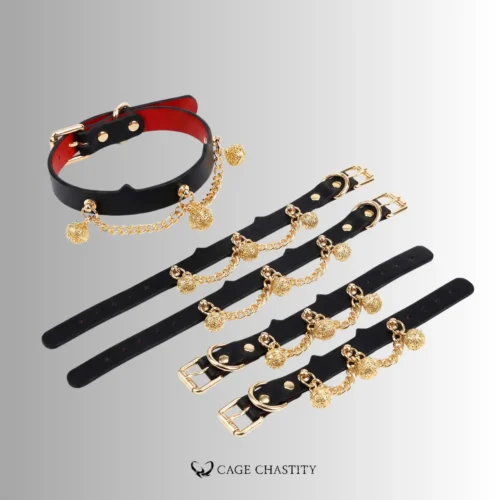 black collar and black set, wrist bondage