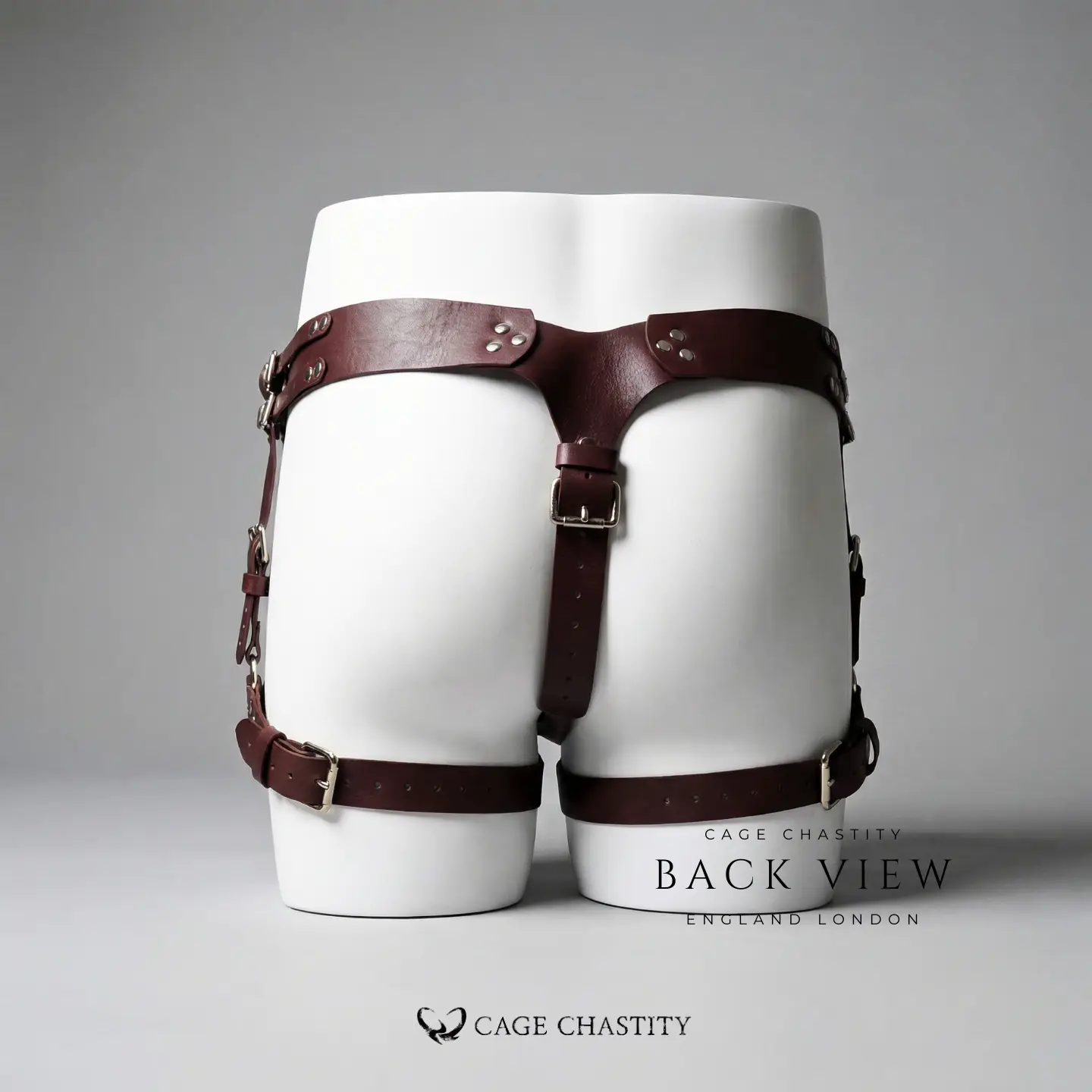 back view of the leather harness