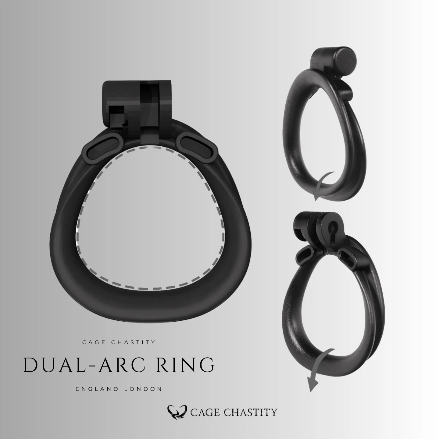 Black Tiny Chastity Cage – 2 Ring Types