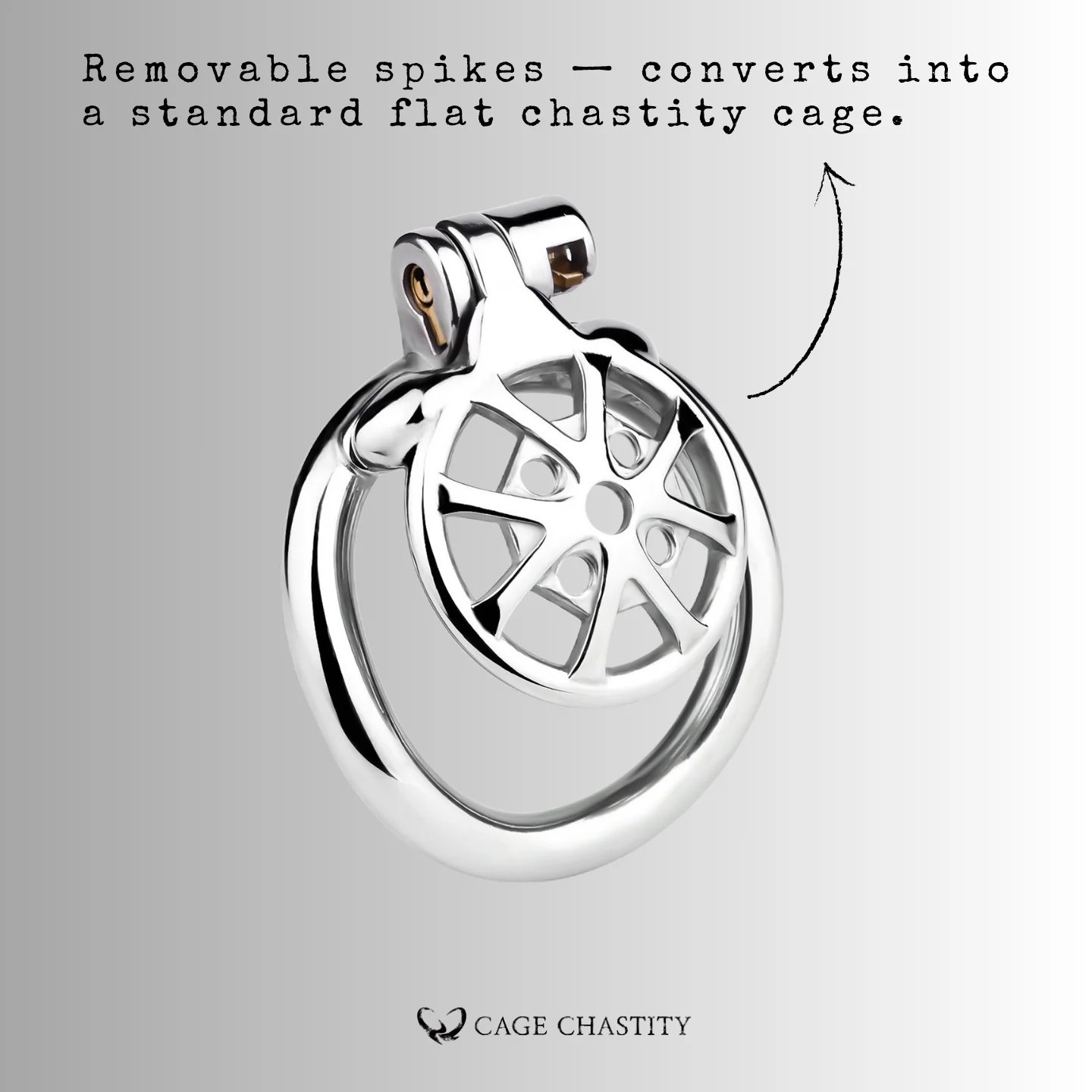 Discipline Flat Chastity Cage – Removable Spikes – CCK1078