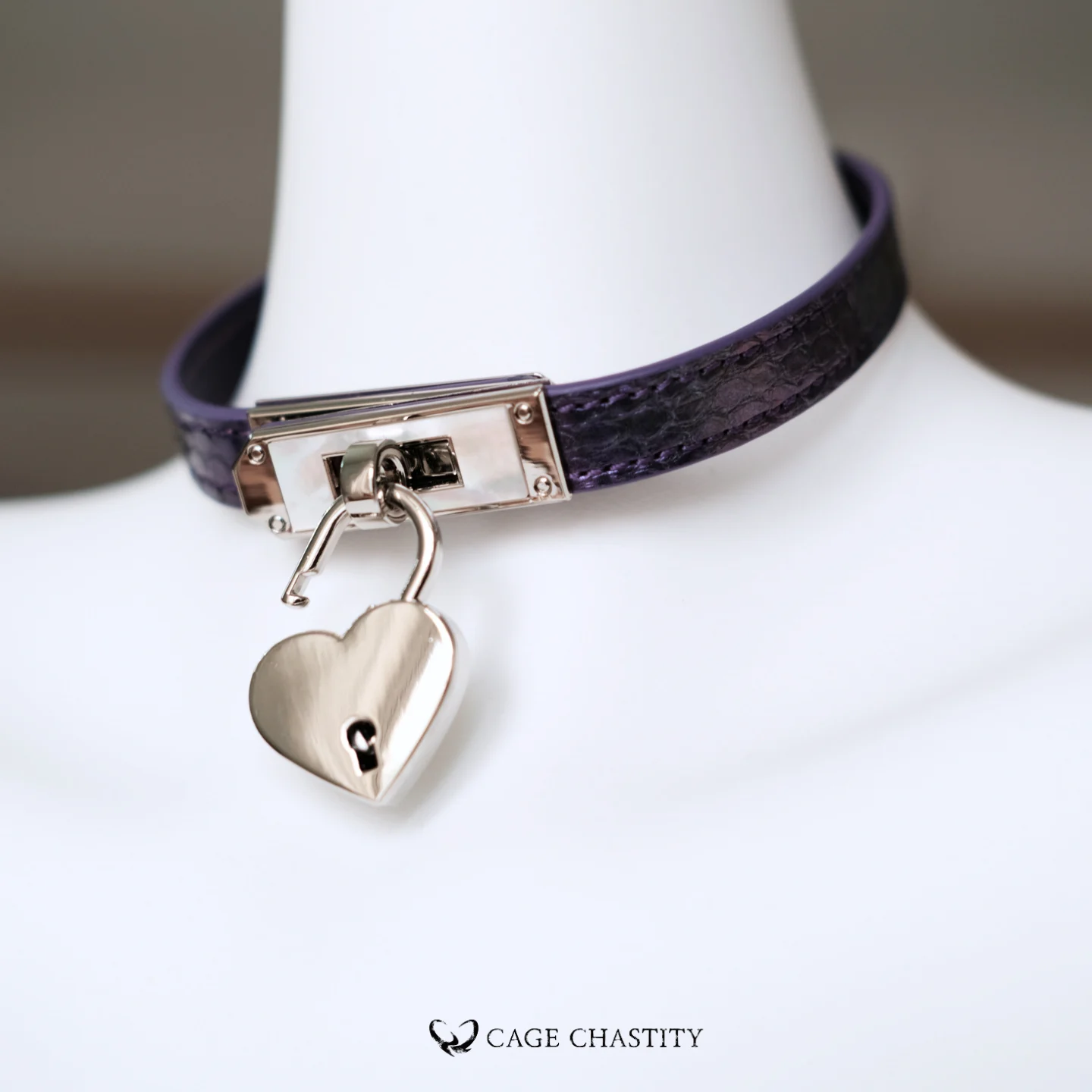 Violet Venom Collar – Purple Python Locking Collar