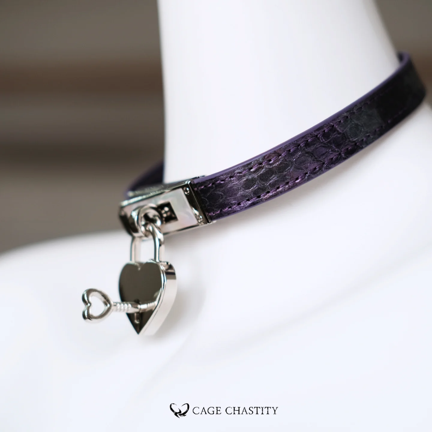 Violet Venom Collar – Purple Python Locking Collar