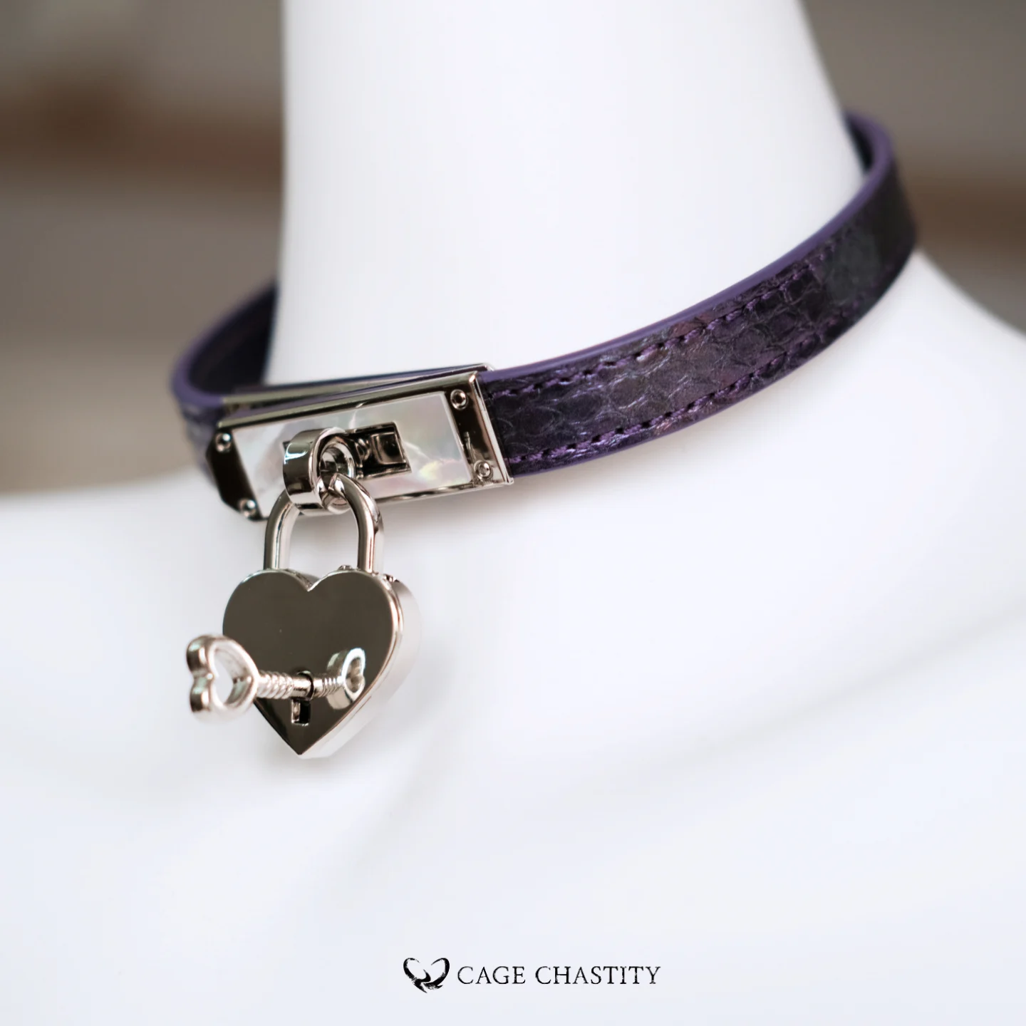 Violet Venom Collar – Purple Python Locking Collar