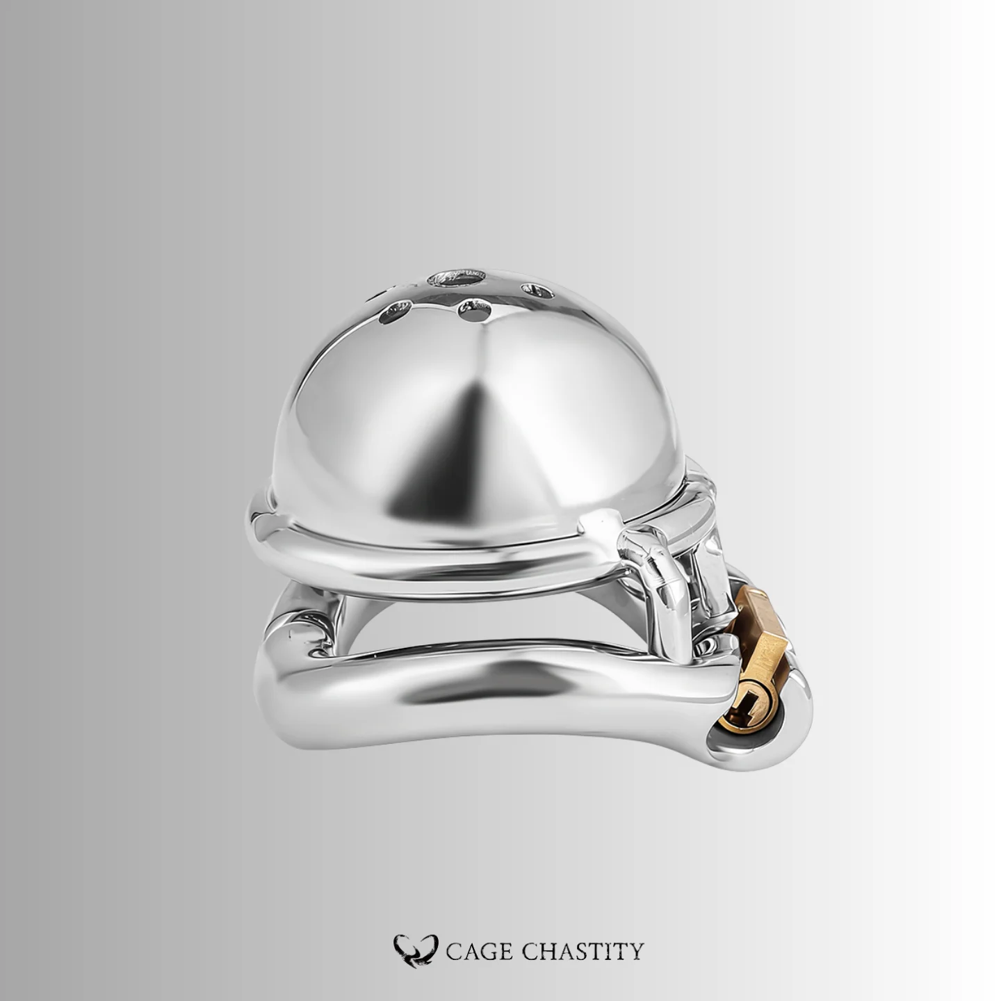 Steel Chastity Dome with Split Ring (Optional Curved Tube) – LK10