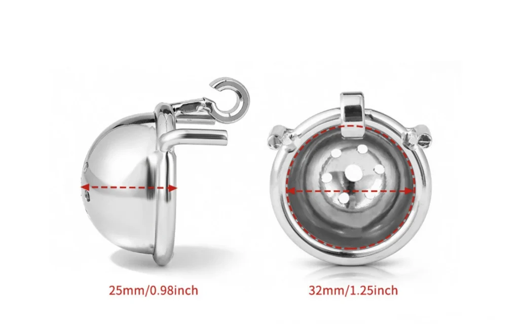 LK10 dimensions showing 25 mm depth, 32 mm dome width and four ring sizes=