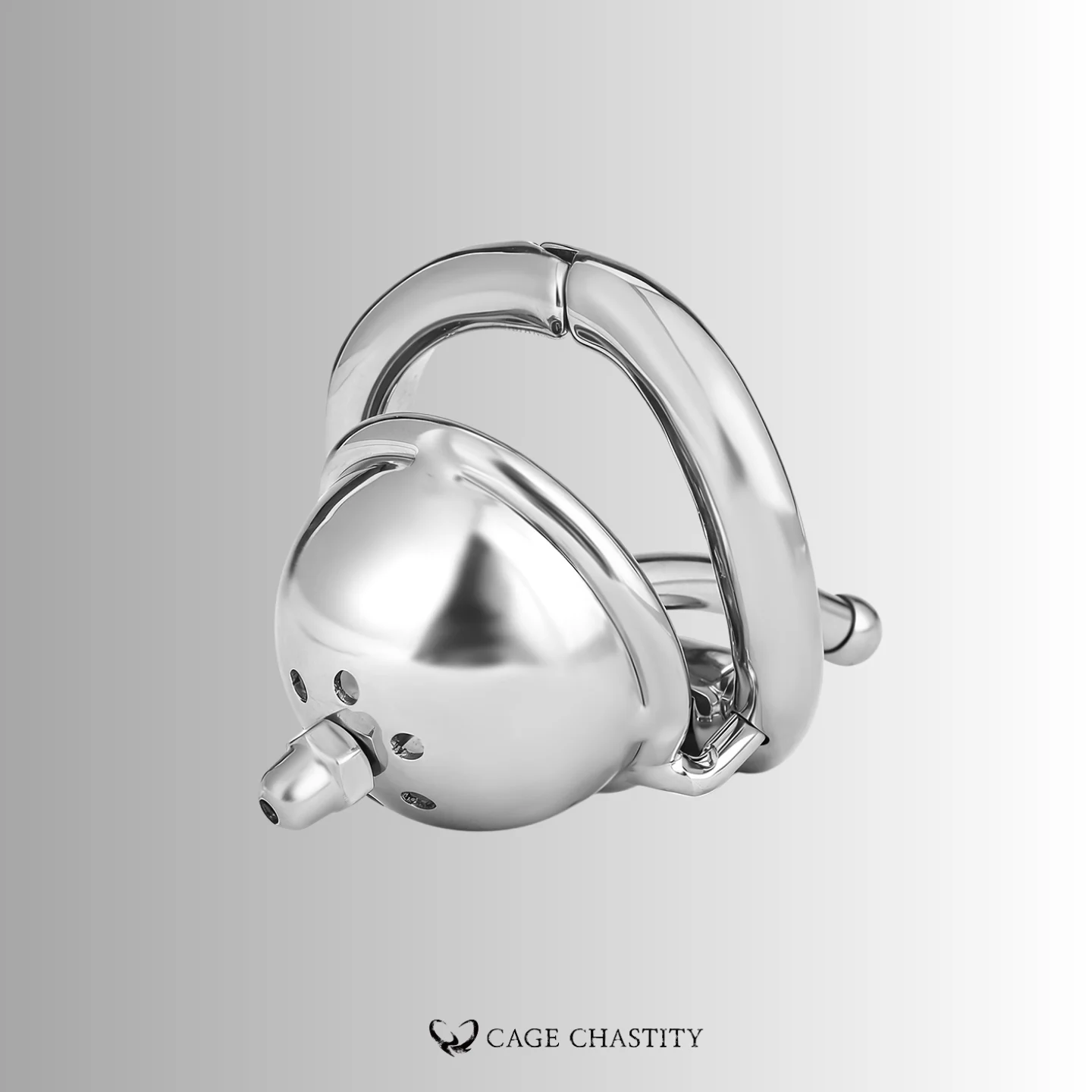 Steel Chastity Dome with Split Ring (Optional Curved Tube) – LK10