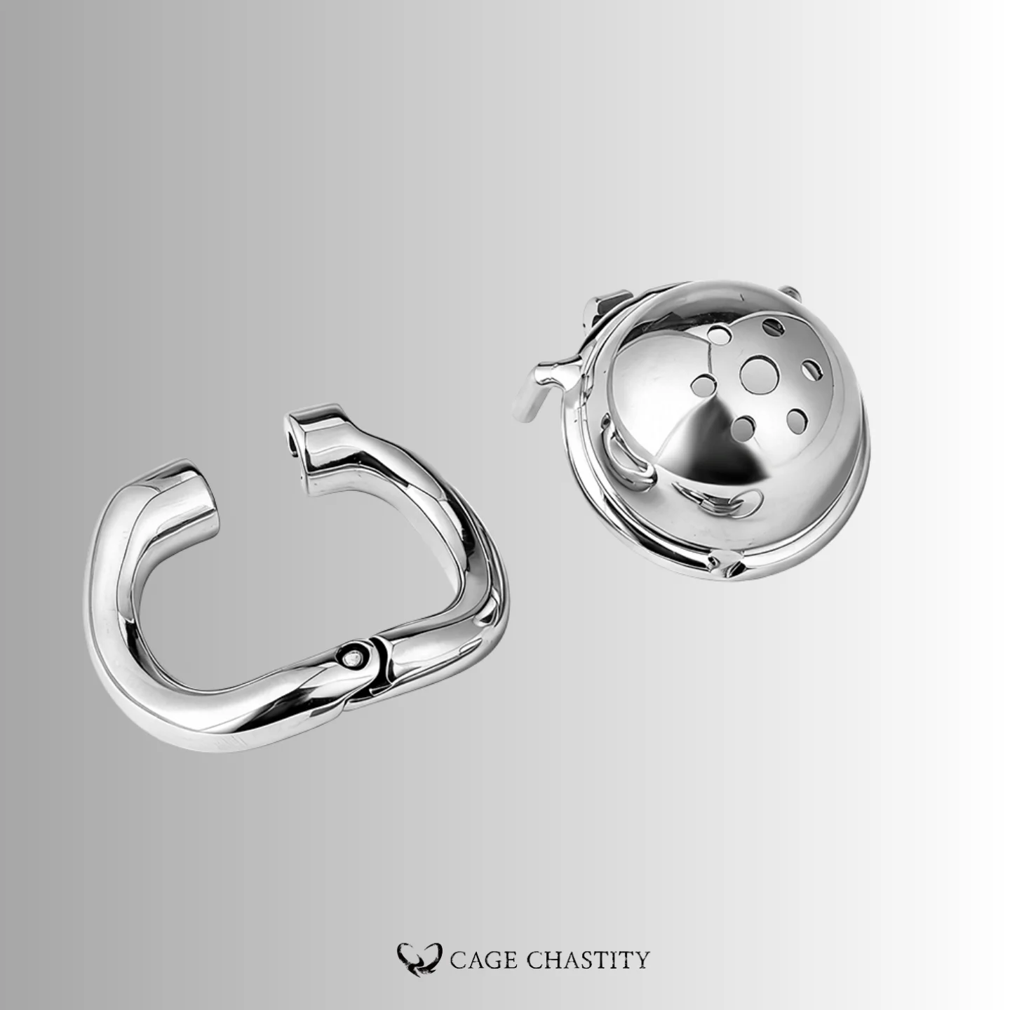 Steel Chastity Dome with Split Ring (Optional Curved Tube) – LK10