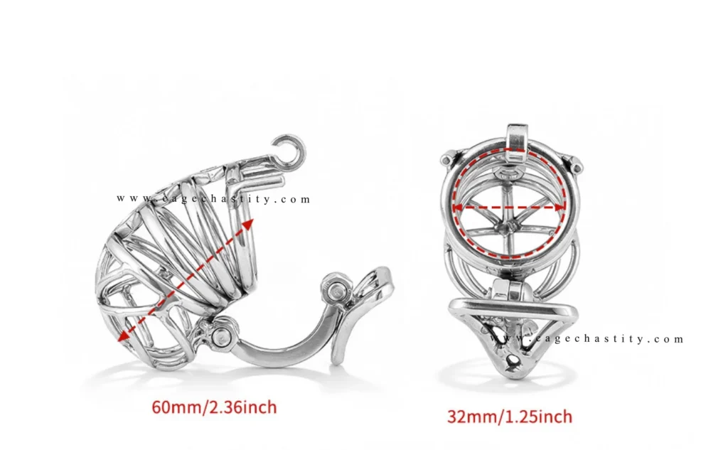 LK05 dimensions showing 60 mm length, 32 mm width and four ring sizes=