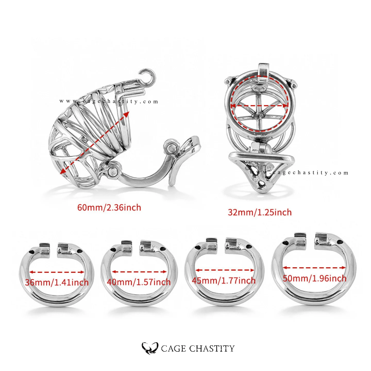 Ball Divider Chastity Cage – Adjustable Spike Pressure – LK05