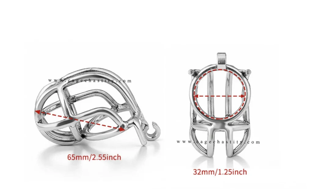 LK07 dimensions showing 65 mm length, 32 mm width and four ring sizes=
