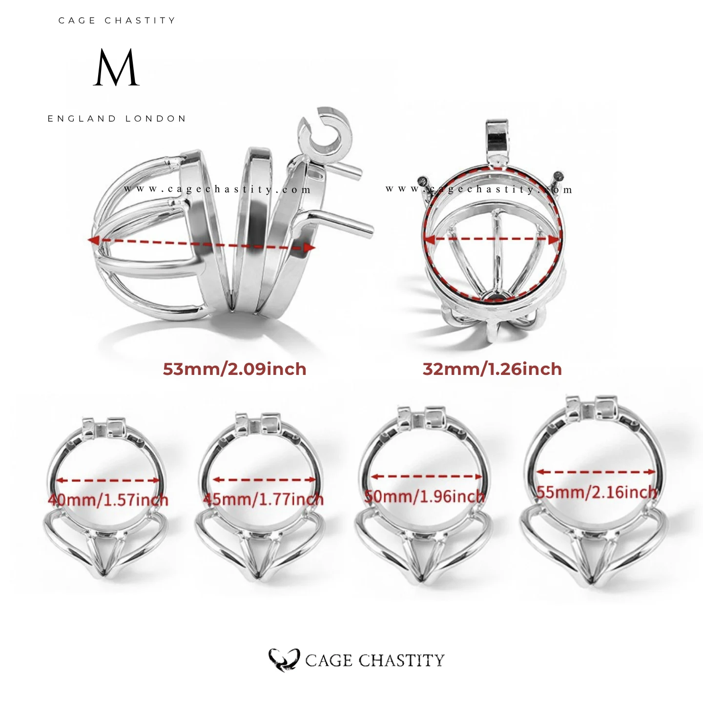 No Escape Chastity Cage – Ball Divider Control – LK08