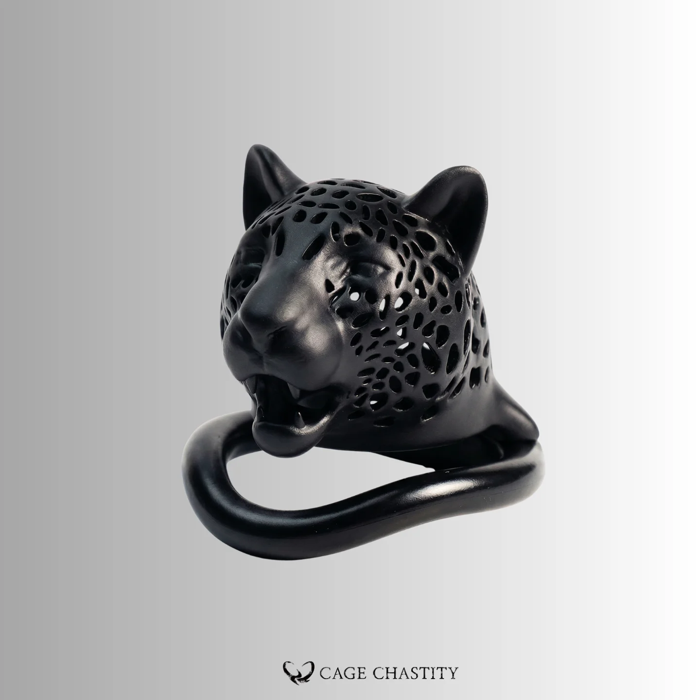 Noir Predator – Leopard Head Chastity Cage