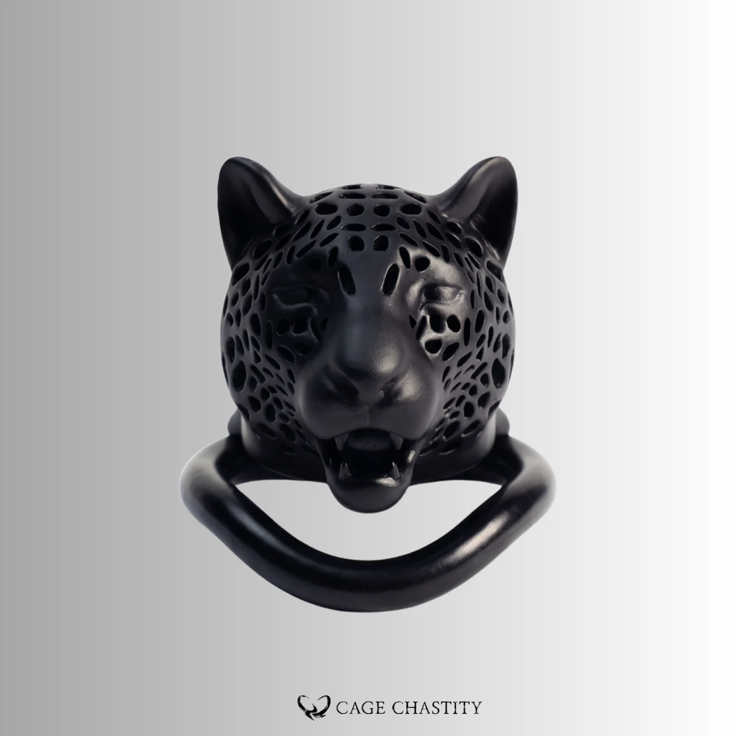 Noir Predator – Leopard Head Chastity Cage