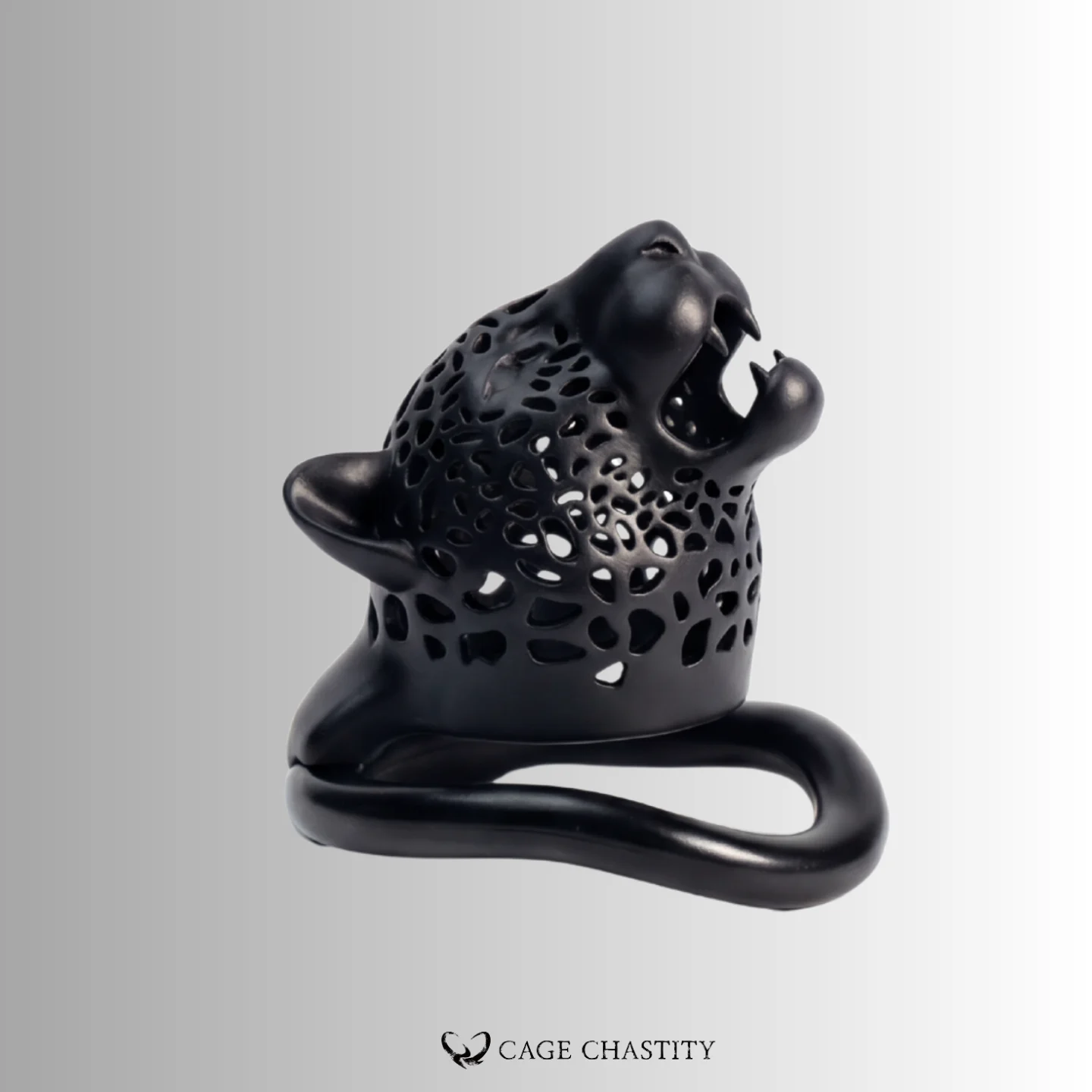 Noir Predator – Leopard Head Chastity Cage