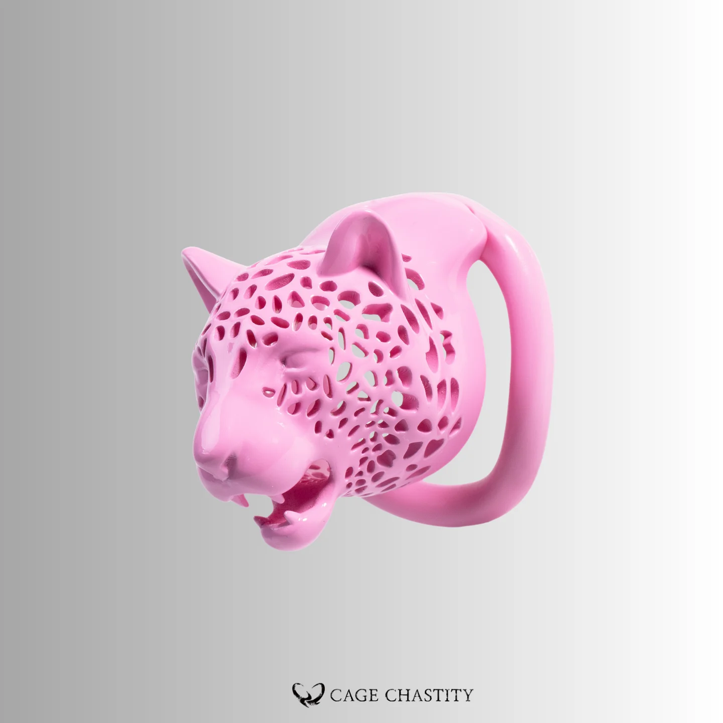 Noir Predator – Leopard Head Chastity Cage