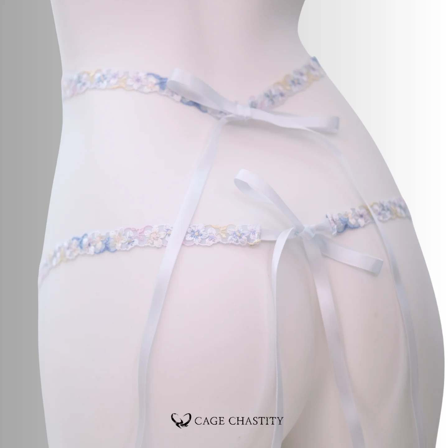 Petal Lace Harness & Garter Set – Hand-Embroidered