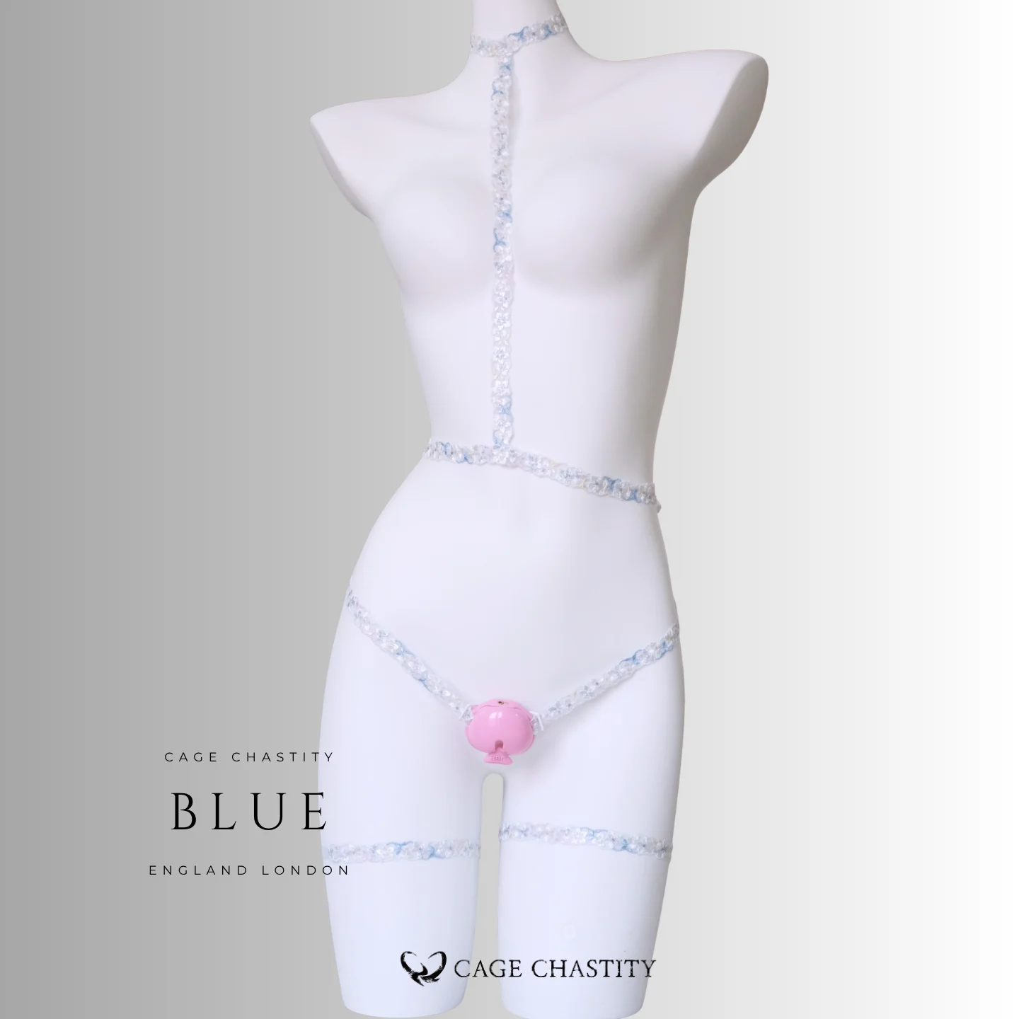 Petal Lace Harness & Garter Set – Hand-Embroidered