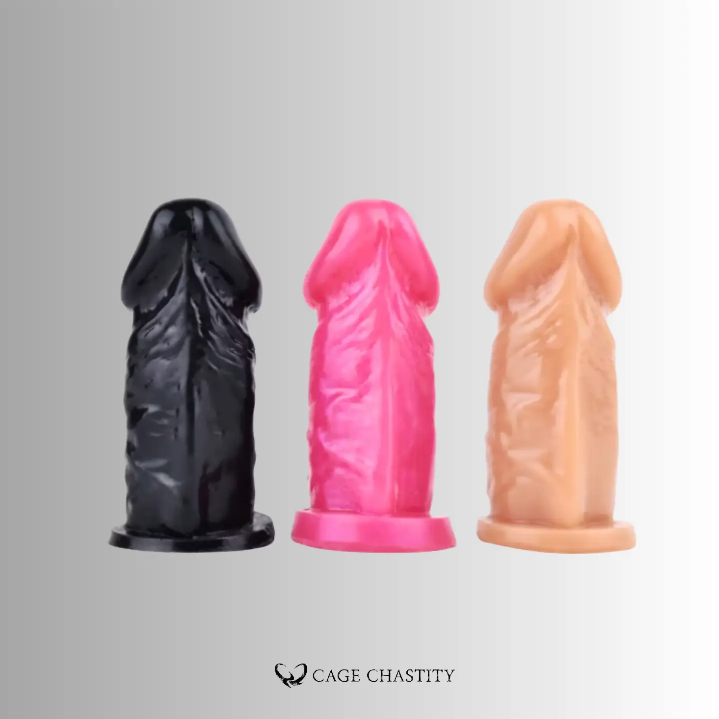 Flat Chastity Cage with Dildo