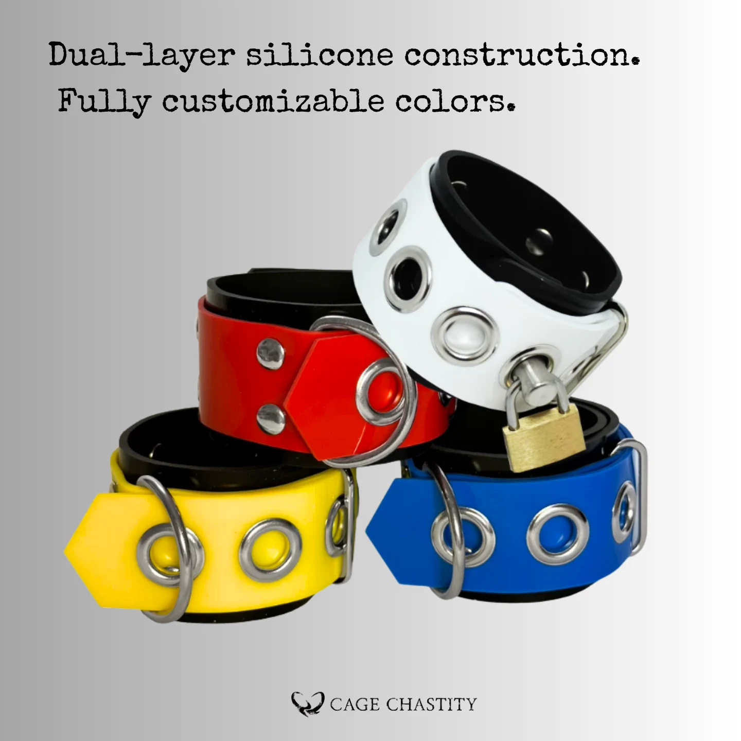 Custom Dual-Layer Silicone Bondage Cuffs with Lock
