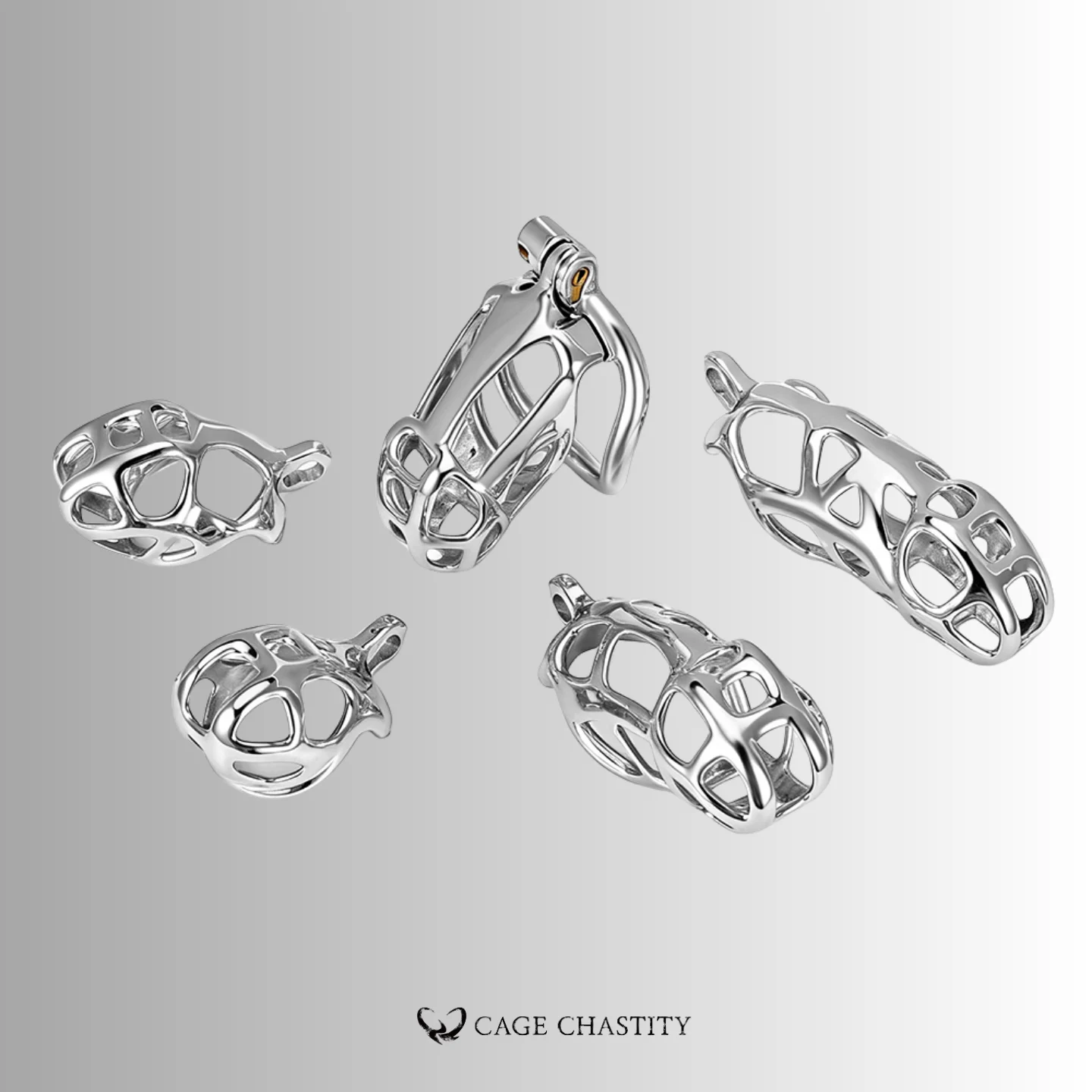 Silver Cobra Arc Ring Steel Chastity Cage – CC45