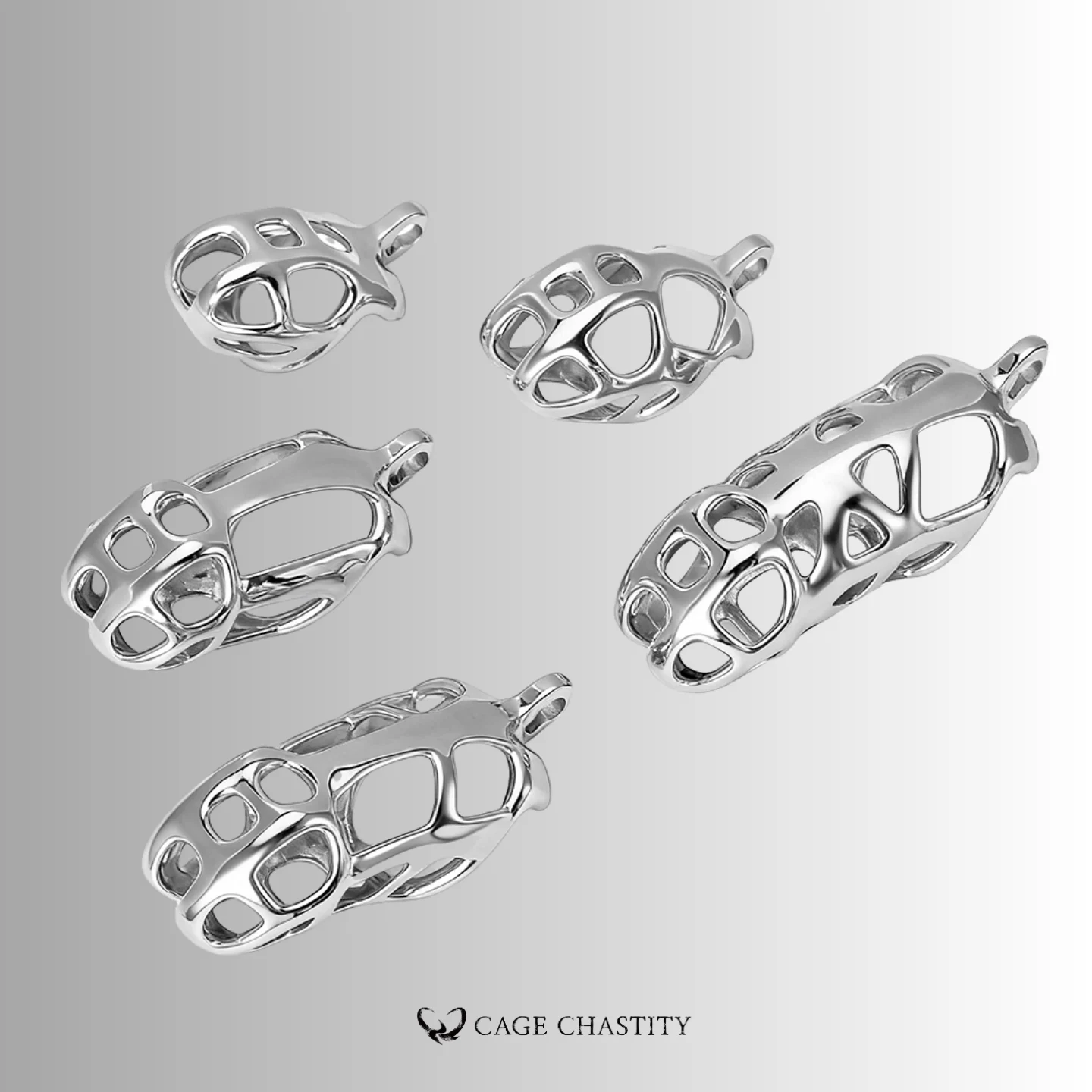 Silver Cobra Arc Ring Steel Chastity Cage – CC45