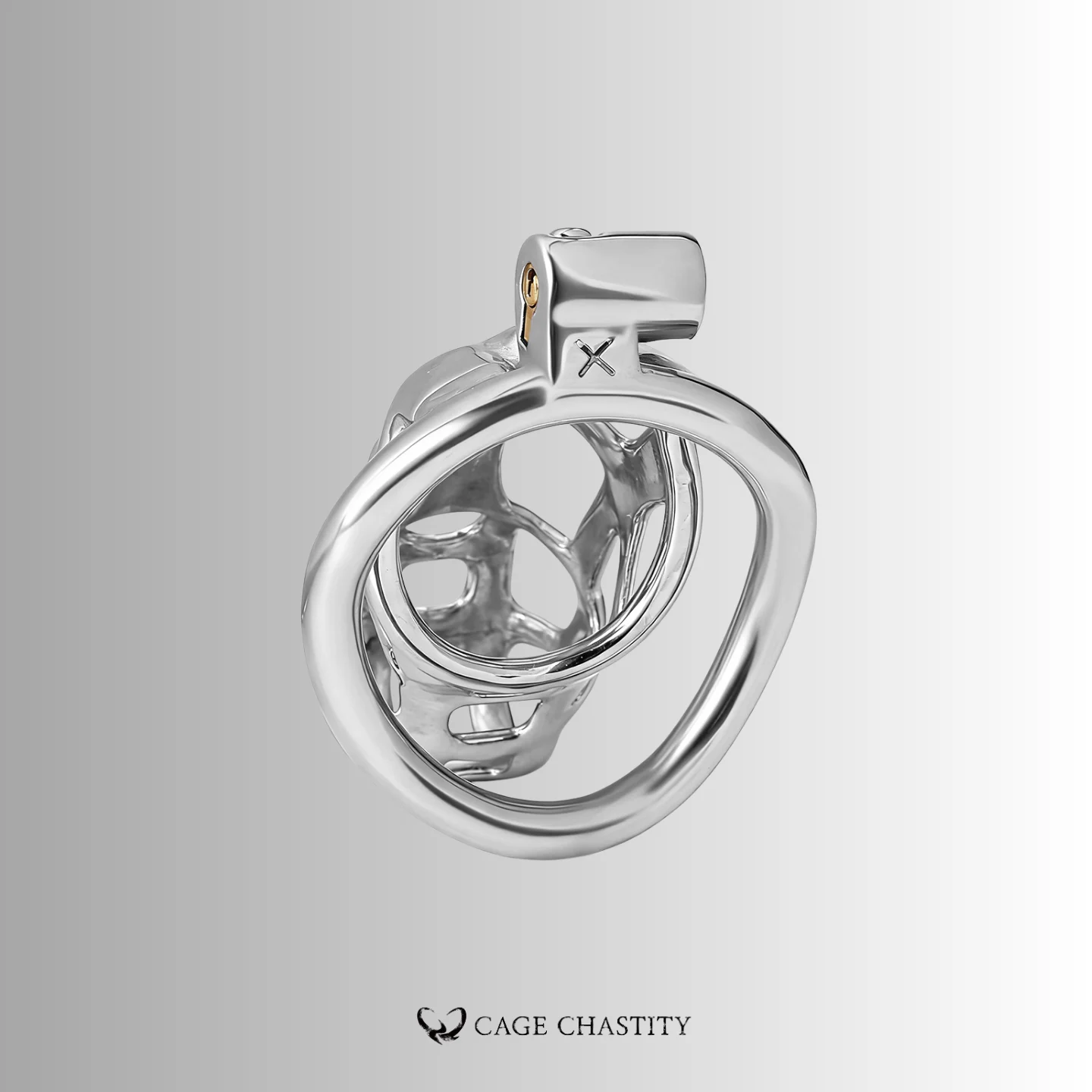 Silver Cobra Arc Ring Steel Chastity Cage – CC45