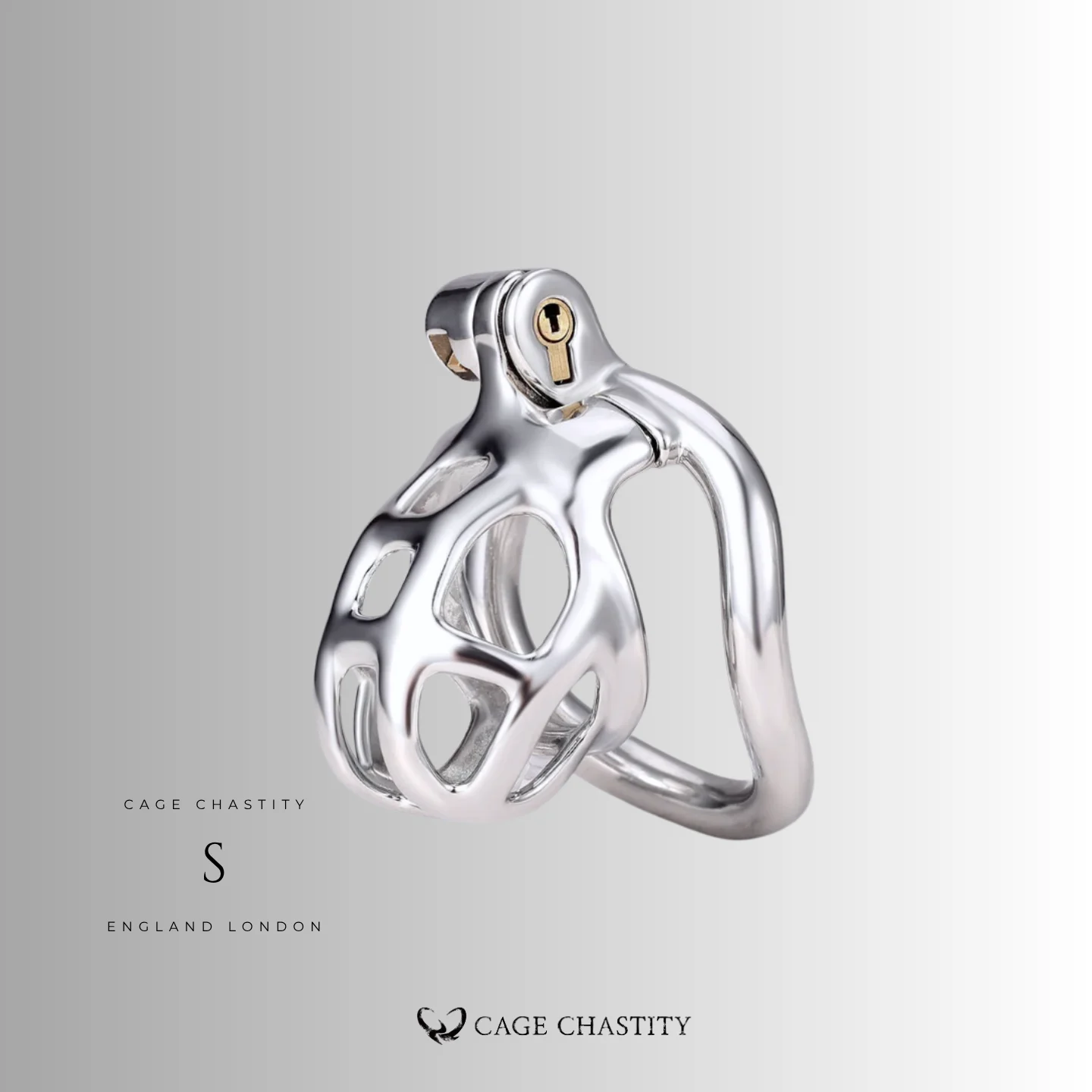 Silver Cobra Arc Ring Steel Chastity Cage – CC45