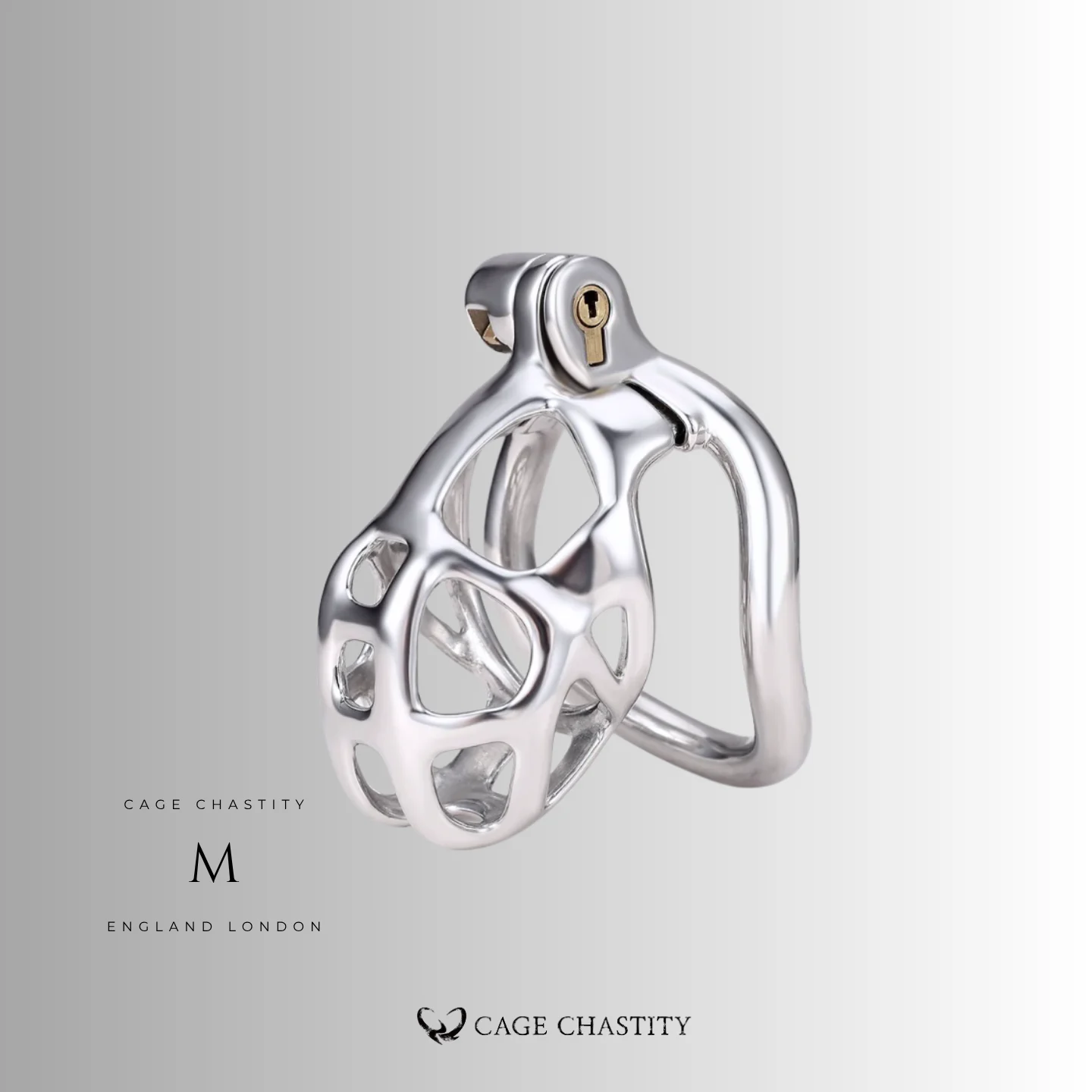 Silver Cobra Arc Ring Steel Chastity Cage – CC45